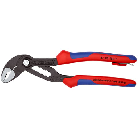 KNIPEX Comfort Grip Cobra 7.25-in V-Jaw Water Pump Pliers, 87 02 180 T
