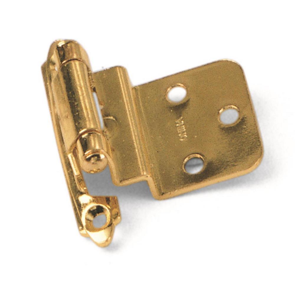Inset Antique Brass 3/8 in. Self-Closing Hinge (1-Pair) - Super Arbor