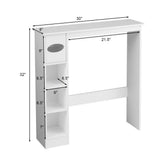 8 in. W Wooden Toilet Storage Cabinet Bathroom Shelves with Paper Drawer in White - Super Arbor