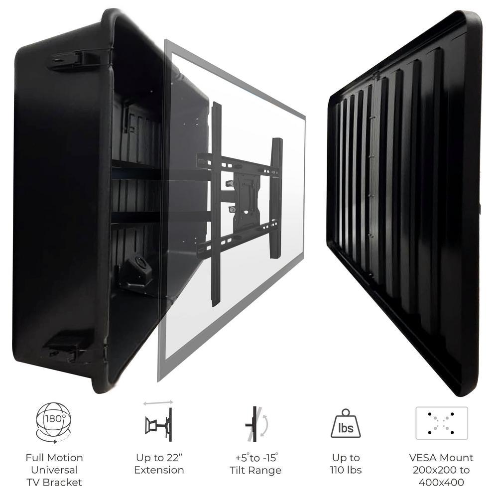 Waterproof Impact Resistant Outdoor Hard Shell TV Cover with TV Wall Mount Bracket - Super Arbor