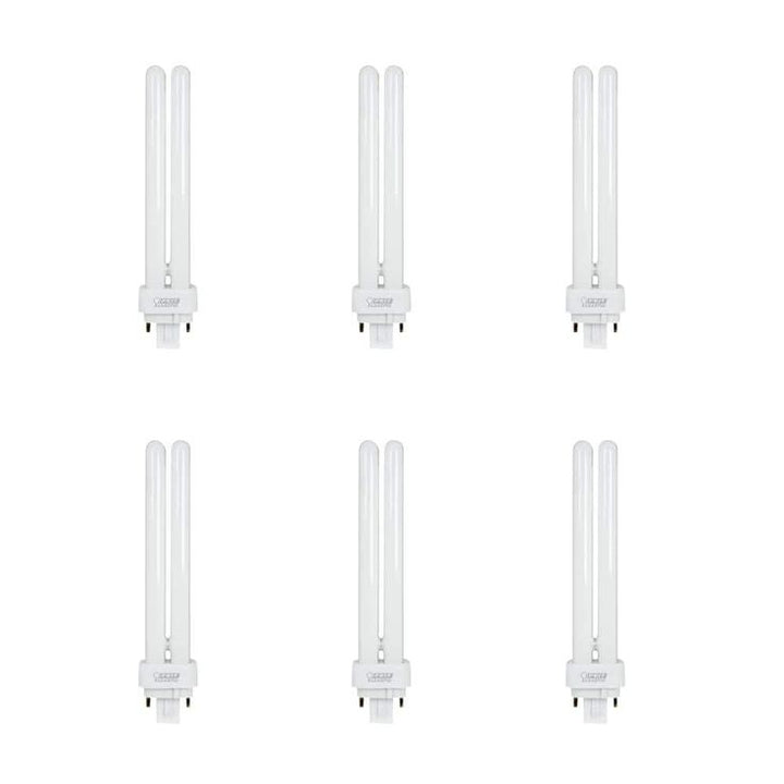 26W Equiv PL CFLNI Quad Tube 4-Pin Plug-in G24Q-3 Base Compact Fluorescent CFL Light Bulb, Cool White 4100K (6-Pack)