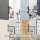 10 in. Black Square Pull and Flush Sliding Barn Door Handle Set - Super Arbor
