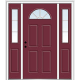 68.5 in. x 81.75 in. Internal Grilles Right-Hand Inswing 1/4-Lite Clear Painted Steel Prehung Front Door with Sidelites - Super Arbor