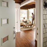 Camelot Antique Brass Single Cylinder Deadbolt with Left Handed Flair Lever Door Handleset - Super Arbor