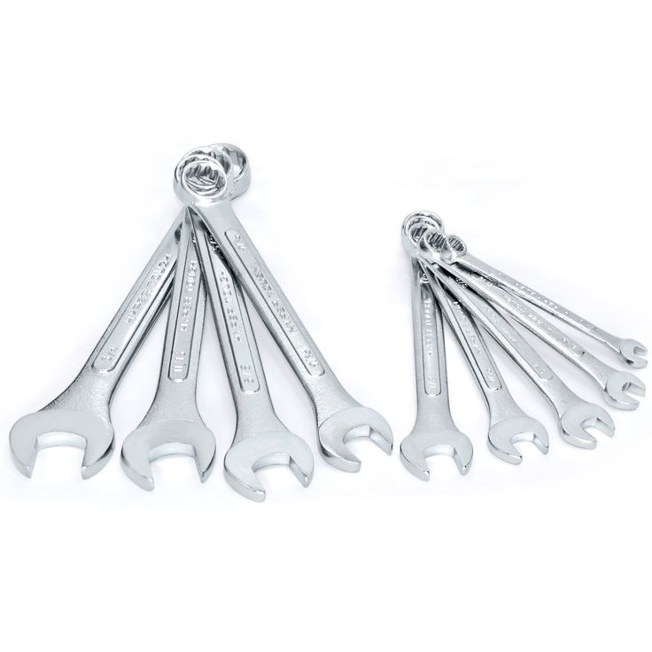 Hyper Tough 18-Piece Combination Wrench Set, Metric & SAE
