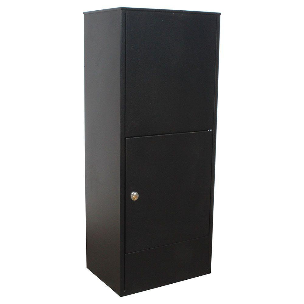 Black Freestanding Locking Mail/Parcel Drop Box - Super Arbor