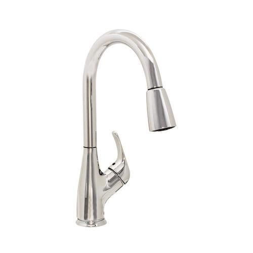 EZ-FLO Sterling Chrome 1-Handle Deck-Mount Pull-Down Handle Kitchen Faucet (Deck Plate Included)