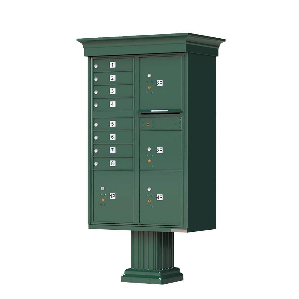 Vital 12-Mailboxes 1-Parcel Locker 1-Outgoing Pedestal Mount Cluster Box Unit - Super Arbor