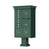 Vital 12-Mailboxes 1-Parcel Locker 1-Outgoing Pedestal Mount Cluster Box Unit - Super Arbor