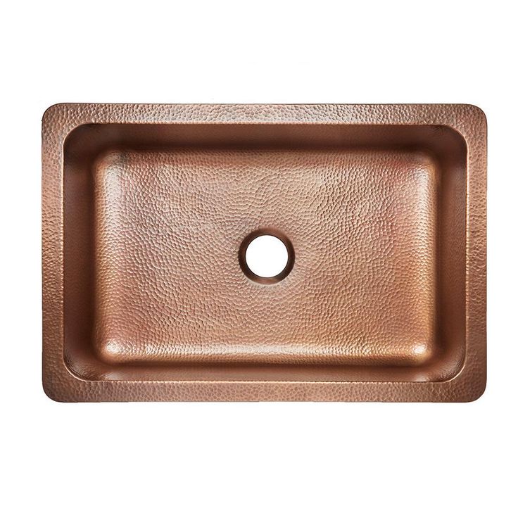 Adams All-in-One Farmhouse Copper 33 in. Single Bowl Kitchen Sink with Pfister Rustic Bronze Faucet and Disposal Drain