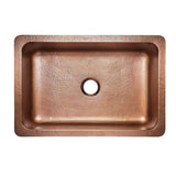 Adams All-in-One Farmhouse Copper 33 in. Single Bowl Kitchen Sink with Pfister Rustic Bronze Faucet and Disposal Drain
