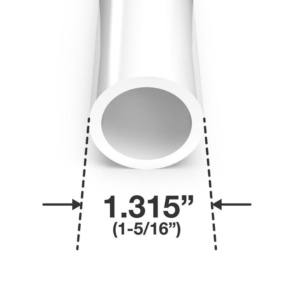 1 in. x 5 ft. White Furniture Grade Schedule 40 PVC Pipe (2-Pack) - Super Arbor