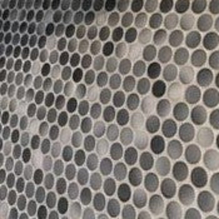Penny Round Grigio Mix 12 in. x 13 in. x 6 mm Glazed Ceramic Mesh-Mounted Mosaic Tile (14.36 sq. ft. / case)