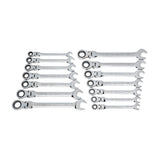 12-Point SAE/Metric Flex Head Ratcheting Combination Wrench Set (14-Piece) - Super Arbor