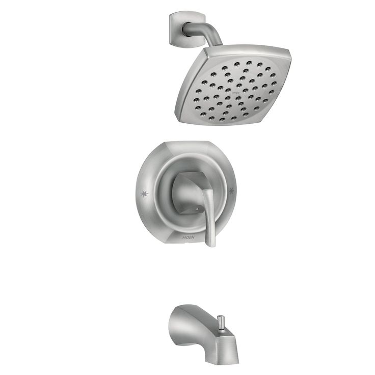 Moen Lindor Spot Resist Brushed Nickel 1-Handle Bathtub and Shower Faucet with Valve