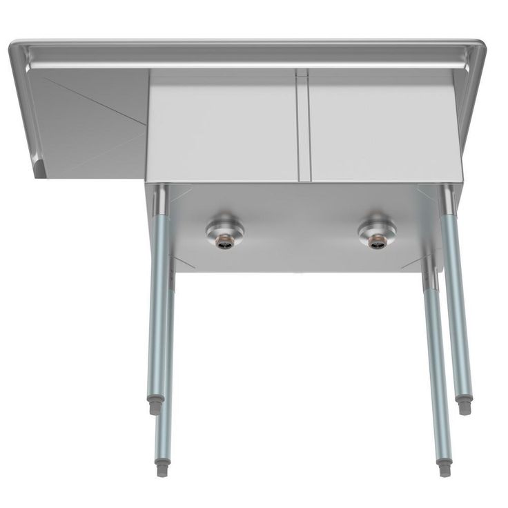45 in. Freestanding Stainless Steel 2-Hole Triple Bowl Commercial Kitchen Sink