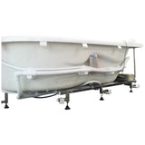 71 in. Acrylic Left Drain Corner Apron Front Whirlpool Bathtub in White - Super Arbor