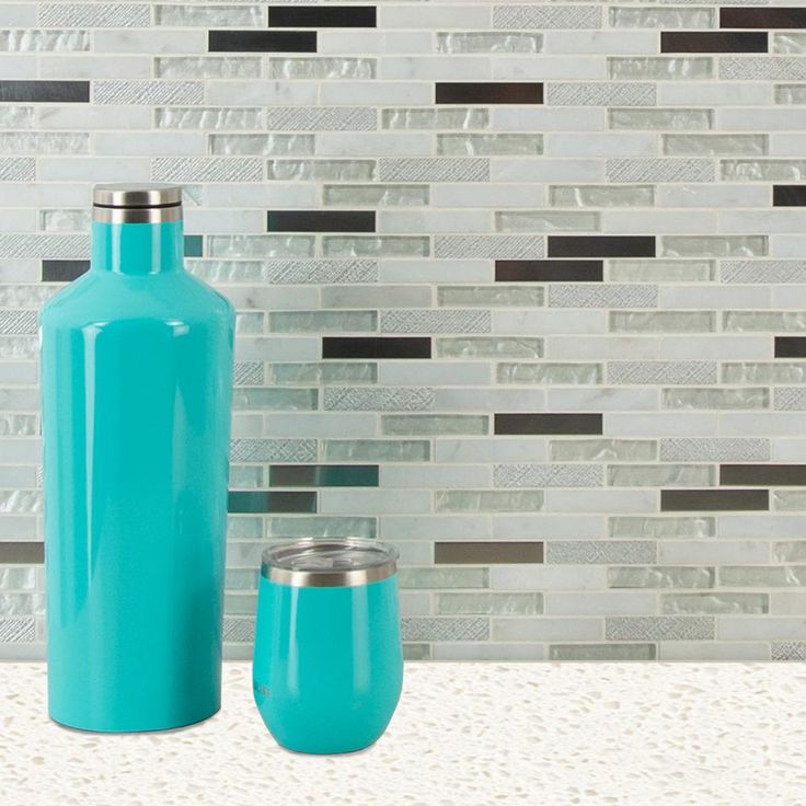 MSI Ocean Crest Brick 12 in. x 12 in. x 8 mm Glass Metal Stone Mesh-Mounted Mosaic Wall Tile (10 sq. ft. / case)