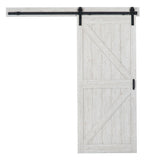 36 in. x 84 in. Sandstone Oak K Design Solid Core Interior Barn Door with Rustic Hardware Kit - Super Arbor