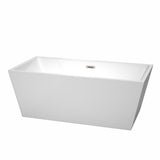 Sara 67 in. Acrylic Flatbottom Bathtub in White with Matte Black Trim