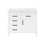 Aiken 42 in. W x 22 in. D Bath Vanity in White with Cultured Marble Vanity Top in White with white Basin