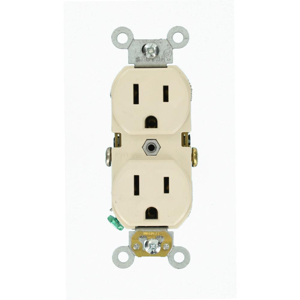 15 Amp Commercial Grade Duplex Outlet, Light Almond - Super Arbor