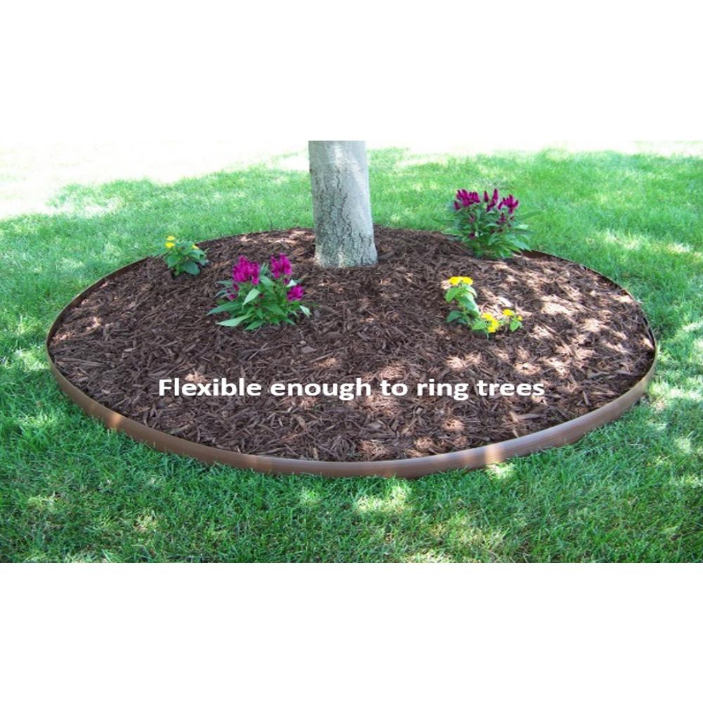 Valley View Industries 60 ft. L x 2 in. W x 3 in. H Light Brown Tall Resin Innovative Edge No Dig Edging with 9 in. Poly Stakes (30-Quantity) - Super Arbor