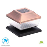 Solar Copper Outdoor Integrated LED Post Cap Deck Light (2-Pack)