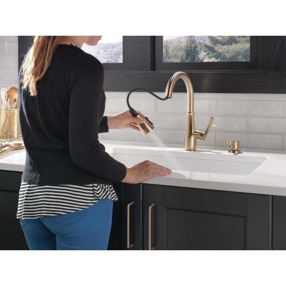Owendale Single-Handle Pull-Down Sprayer Kitchen Faucet with ShieldSpray Technology in Champagne Bronze - Super Arbor