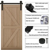 18 ft./216 in. Frosted Black Strap Sliding Barn Door Track Hardware Kit for Double Wood Doors Non-Routed Floor Guide - Super Arbor