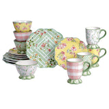 English Garden 16-Piece Seasonal Multicolored Earthenware Dinnerware Set (Service for 4)