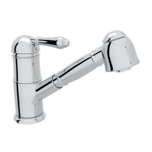 Rohl Italian Kitchen Patrizia Polished Chrome 1-Handle Deck-Mount Pull-Out Handle Kitchen Faucet