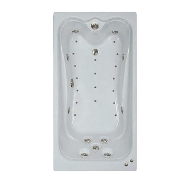 72 in. Acrylic Rectangular Drop-in Air and Whirlpool Bathtub in White - Super Arbor