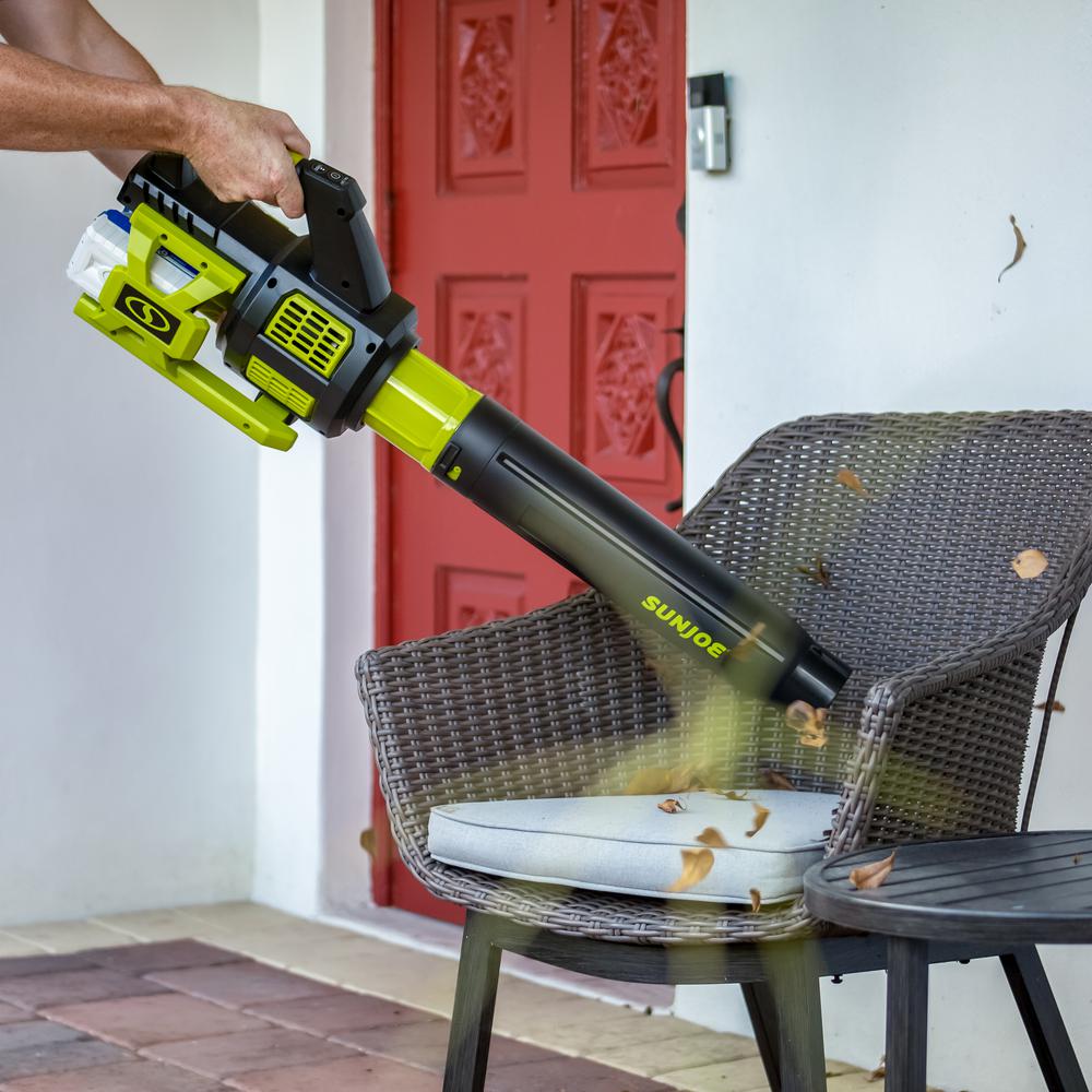 Sun Joe 140 MPH 560 CFM 48-Volt Cordless Brushless Turbine Jet Blower Kit with 2 x 2.0 Ah Batteries and Dual Charger - Super Arbor