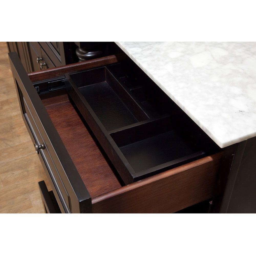 Newry 20 in. W x 33 in. H x 18 in. D Bathroom Linen Cabinet with Marble Vanity Top in Dark Mahogany - Super Arbor