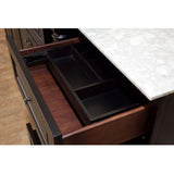 Newry 20 in. W x 33 in. H x 18 in. D Bathroom Linen Cabinet with Marble Vanity Top in Dark Mahogany - Super Arbor