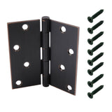 4 in. Satin Nickel Square Corner Security Door Hinges Value Pack (3-Pack) - Super Arbor