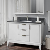 Undermount Porcelain Bathroom Sink in White with Pop-Up Drain in Brushed Nickel - Super Arbor