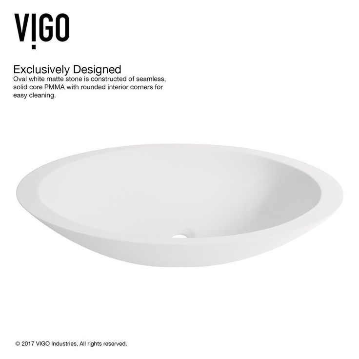 VIGO Wisteria Handmade Matte Stone Oval Vessel Bathroom Sink in Matte White