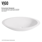 VIGO Wisteria Handmade Matte Stone Oval Vessel Bathroom Sink in Matte White