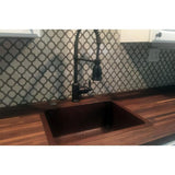 Undermount Hammered Copper 20 in. 0-Hole Kitchen Bar Sink in Oil Rubbed Bronze