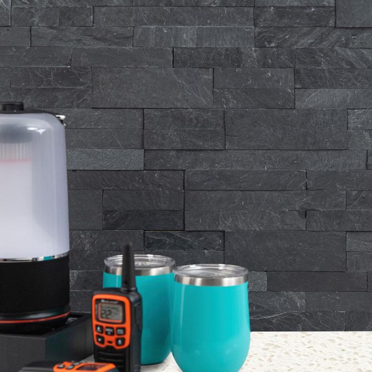 MSI Midnight Ash Veneer Peel and Stick 6 in. x 22 in. Honed Slate Wall Tile (13.80 sq. ft. / case)