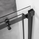 Primo 60 in. x 57.50 in. Frameless Sliding Bathtub Door in Black Without Handle - Super Arbor
