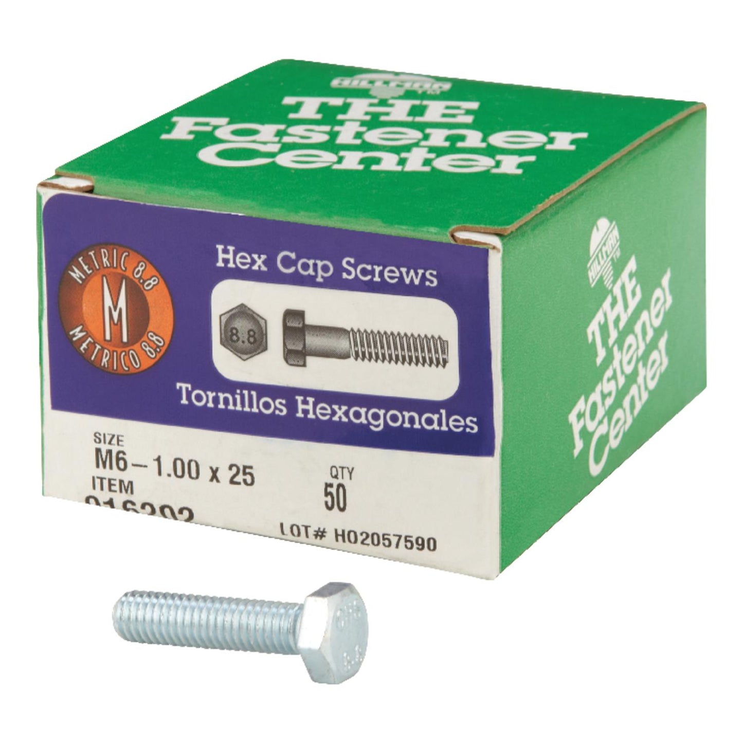 Hillman M6-1.00 mm x 25 mm Heat-Treated Steel Hex Head Cap Screws, 50-Pack