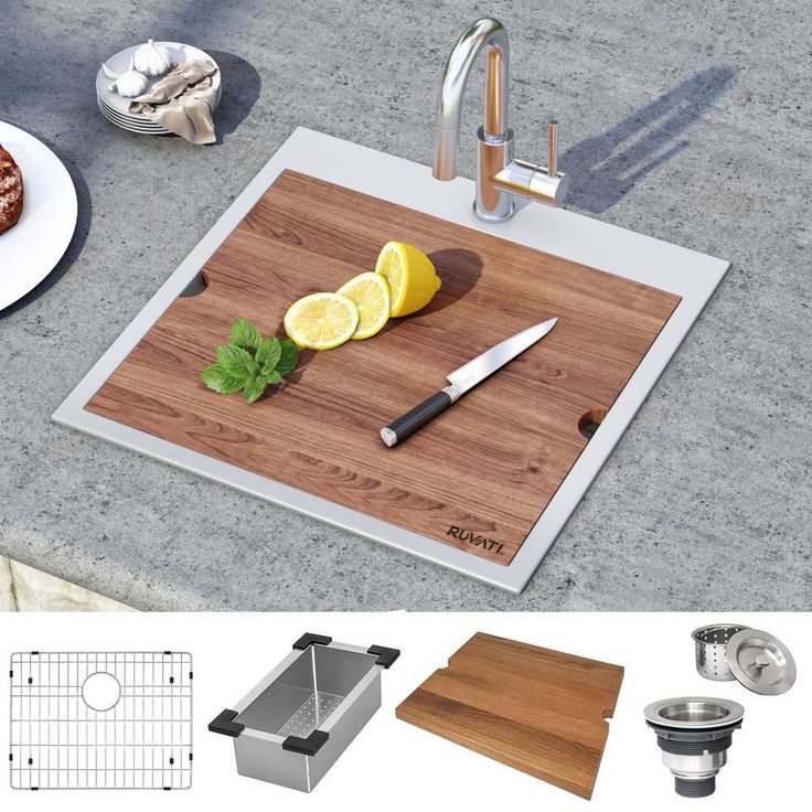 21 x 20 in. RV Workstation Drop-In Topmount Bar Prep Kitchen Sink 16-Gauge Stainless Steel