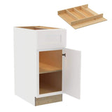 Home Decorators Collection Newport 15 in. W x 24 in. D x 34.5 in. H Assembled Plywood Base Kitchen Cabinet in Pacific White with Utility RH