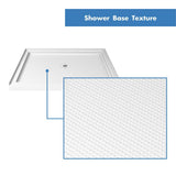 Flex 36 in. x 36 in. x 76.75 in. Pivot Shower Kit Door in Brushed Nickel with Center Drain White Base and Back Walls Kit - Super Arbor