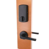 Castle Matte Black Touchpad Single Cylinder Deadbolt with Tonbridge Hall and Closet Door Lever Combo Pack