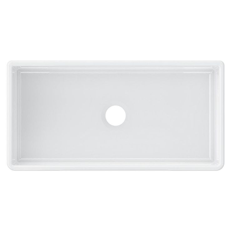 Farmhouse Apron Front Fireclay 36 in. x 18 in. x 10 in. Plain Single Bowl Kitchen Sink with Center Drain in White