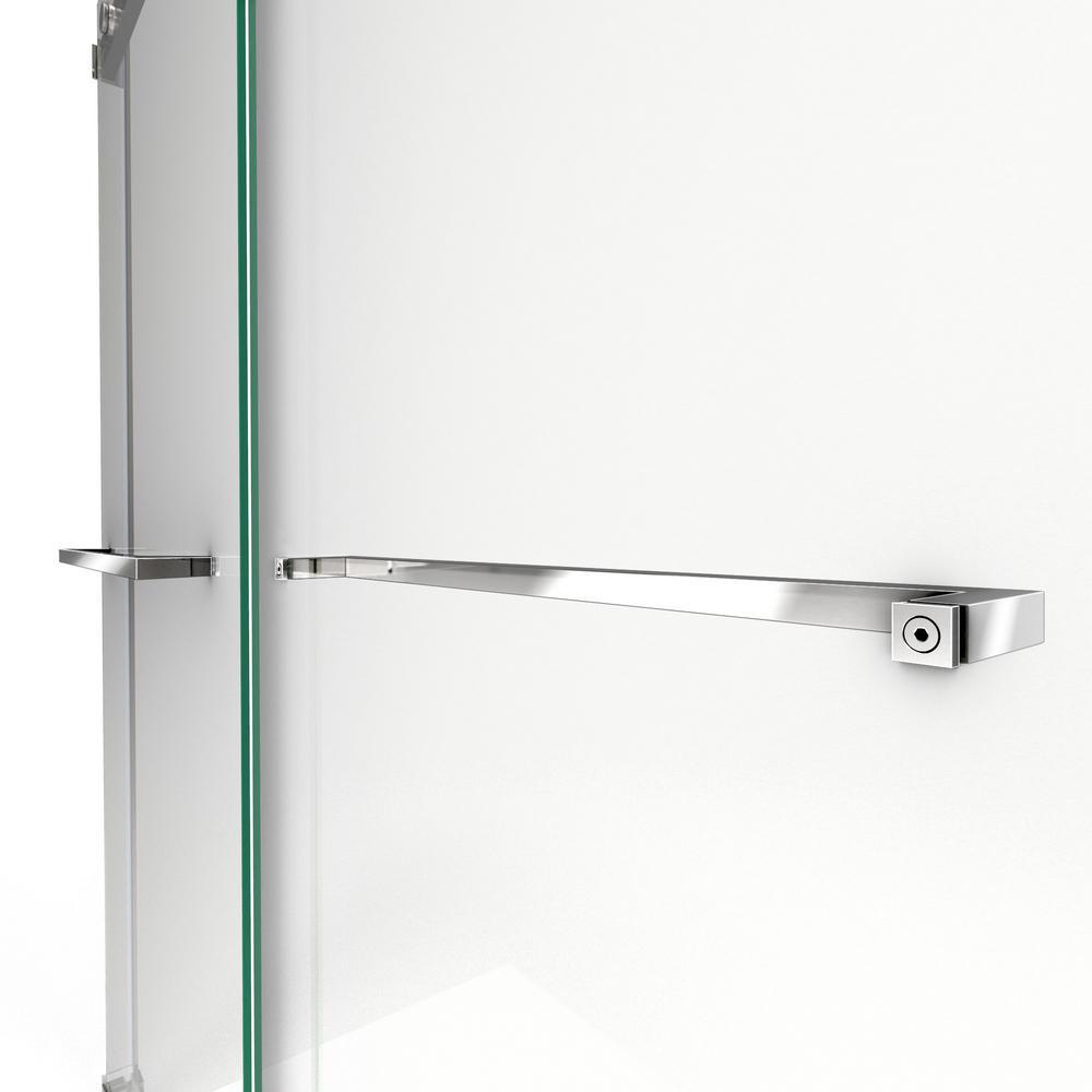 Essence 56 to 60 in. x 76 in. Semi-Frameless Sliding Shower Door in Brushed Nickel - Super Arbor